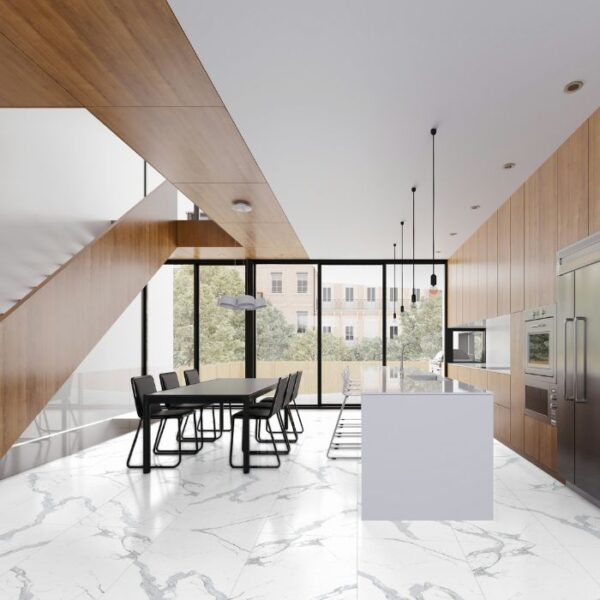 azulejos imitación mármol Statuario cocina