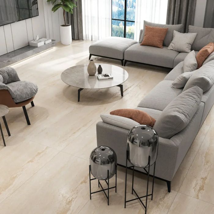 suelo porcelánico beige