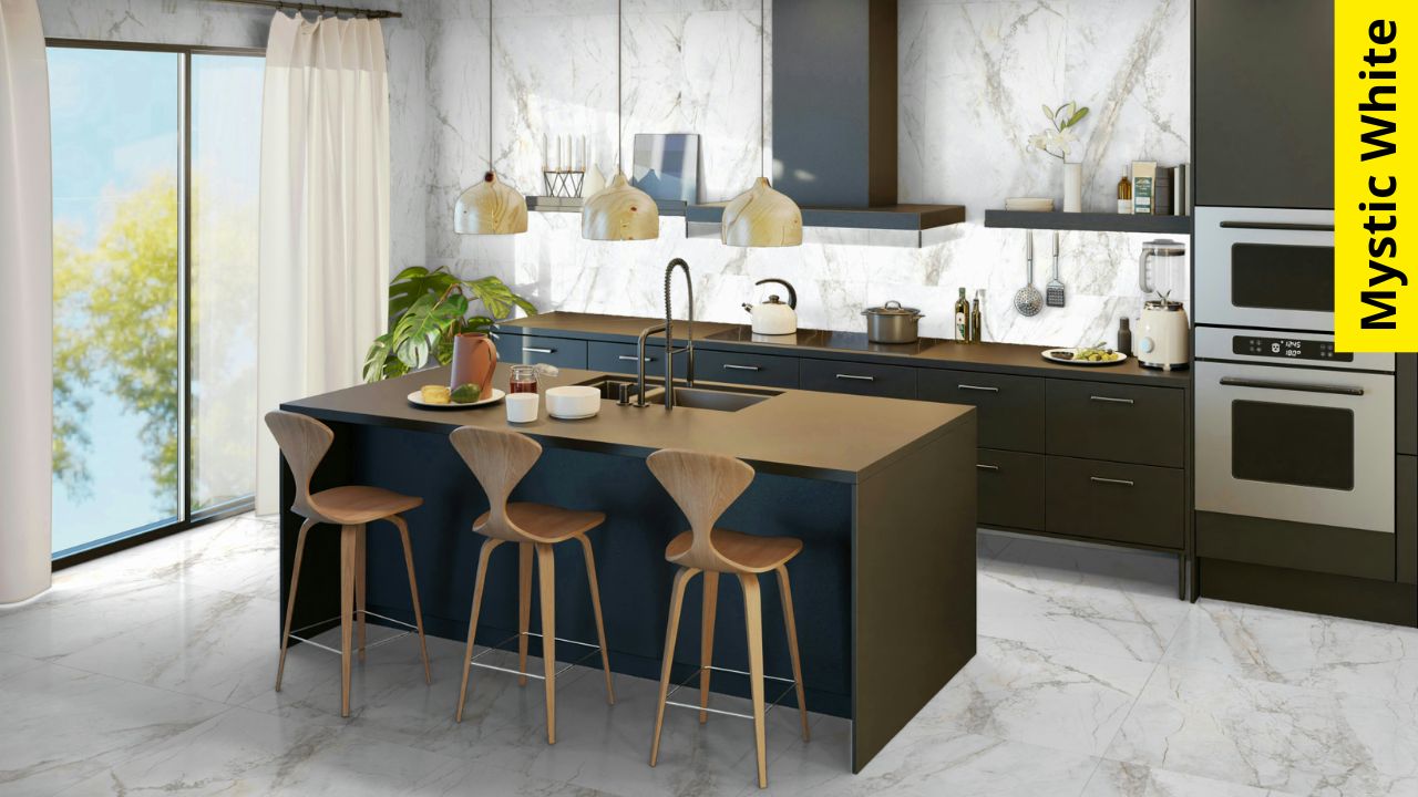 porcel&aacute;nico como material de cocina en suelo y pared