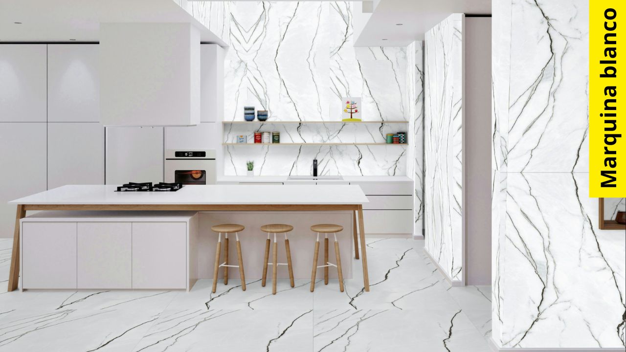 azulejo efecto mármol cocina