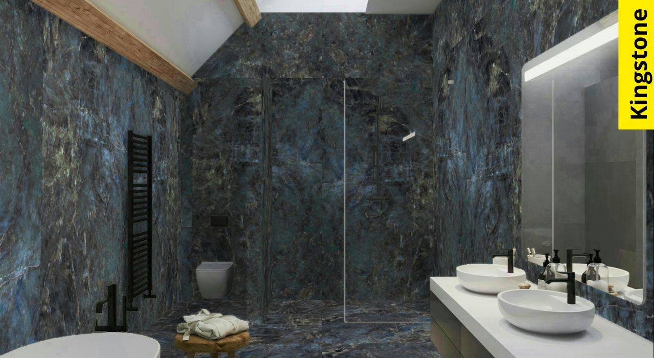 azulejos azules baño