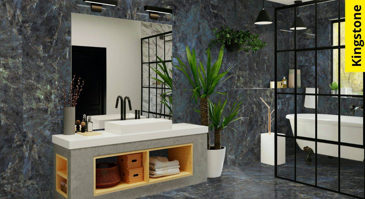azulejos azules baño