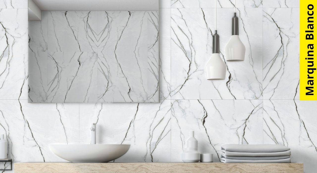 azulejos blancos grandes para baño