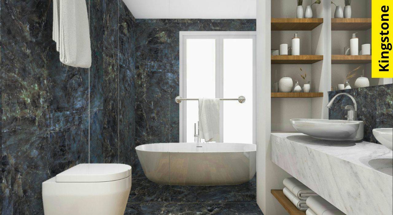 azulejos azules baño