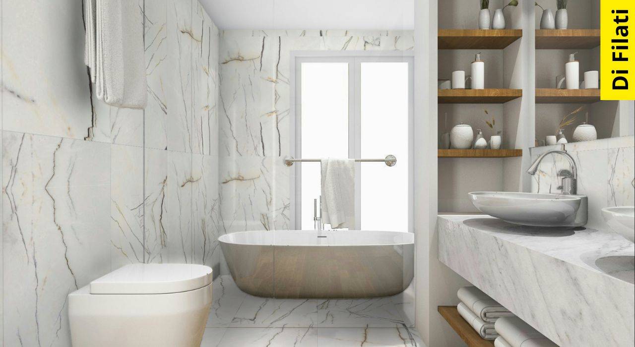azulejos modernos de color blanco para baño
